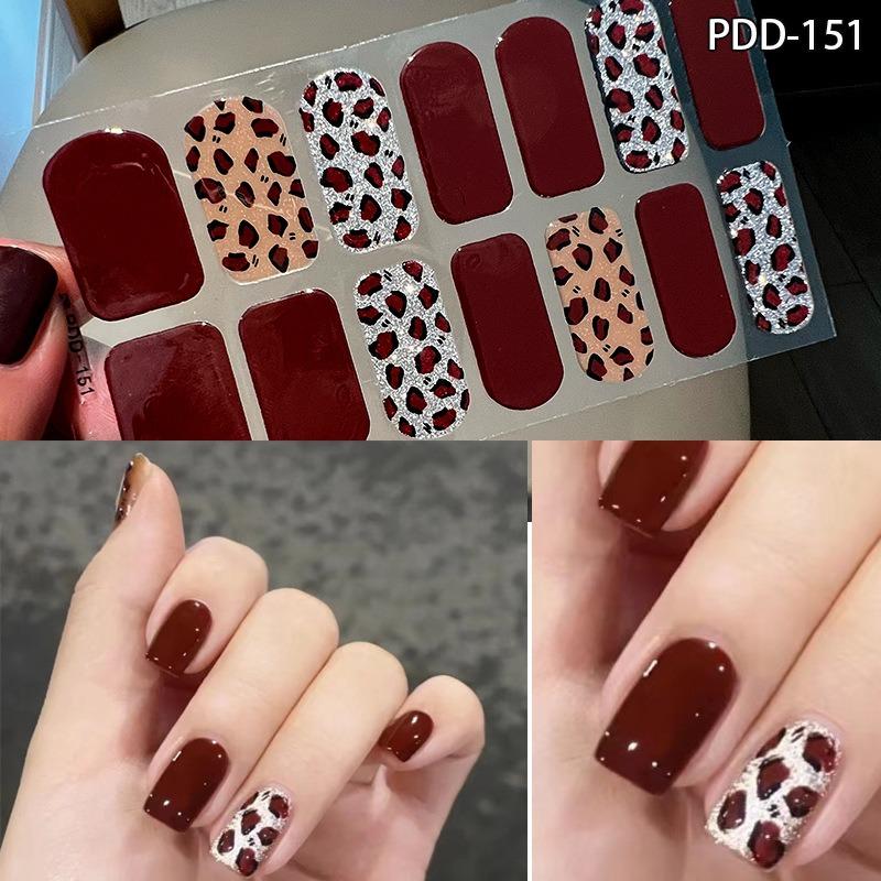 60 стилей DIY полуотвержденные гелевые наклейки для ногтей долговечные однотонные свежие цветы весной полоски для ногтей патч-слайдер наклейка с полным покрытием