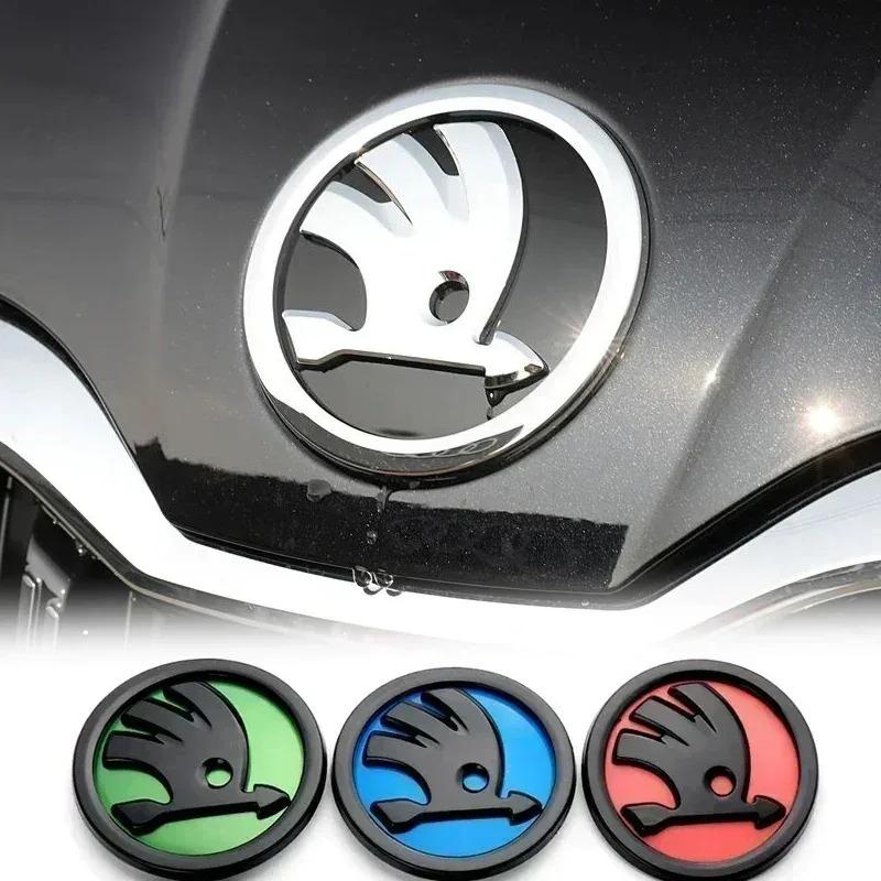 46/80/90mm Car Front Trunk Badge Steering Wheel Sticker for Skoda Logo Rapid Octavia Fabia Yeti Superb 2 3 Kodiaq Karoq NG1