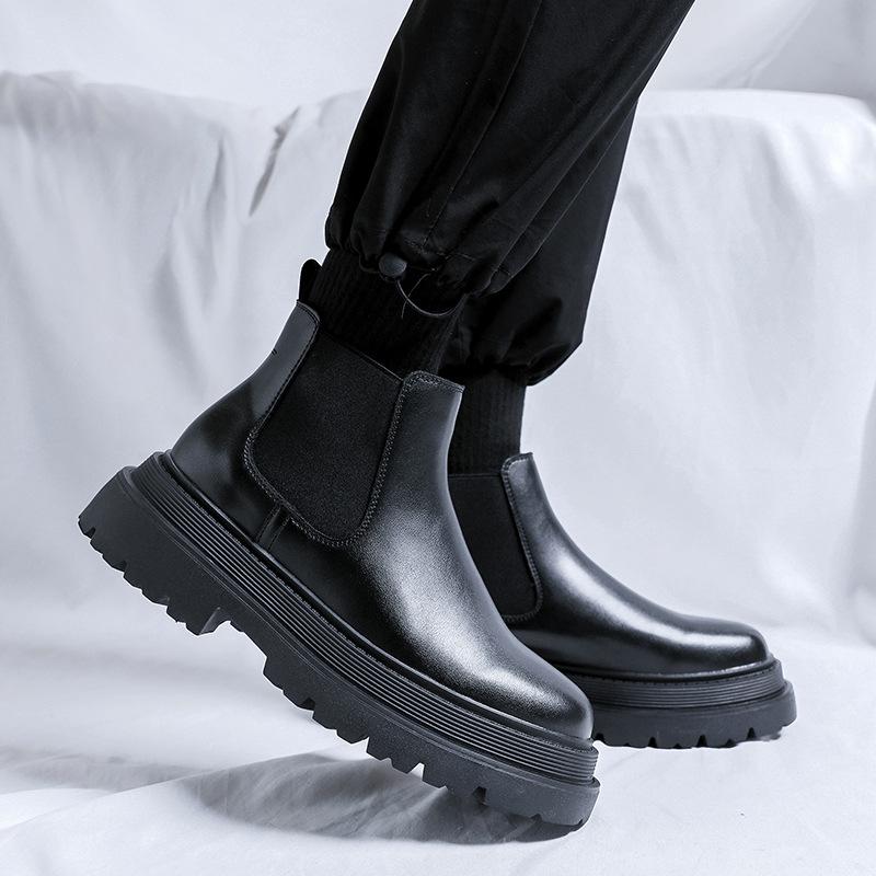 Ботинки челси мужские на платформе с завышенной талией, ботинки Martin, ботинки премиум-класса в британском стиле 56731-R