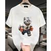 New Summer Men's Fashion T-shirt Personality Kitten Printed Men's T-shirt Top