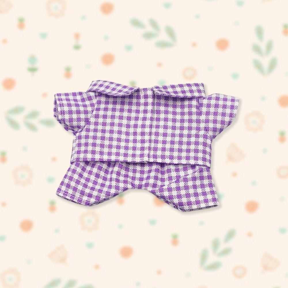 Plaid Cotton Doll Clothing Accessories Shirt Toy Doll Clothes Pajama Set