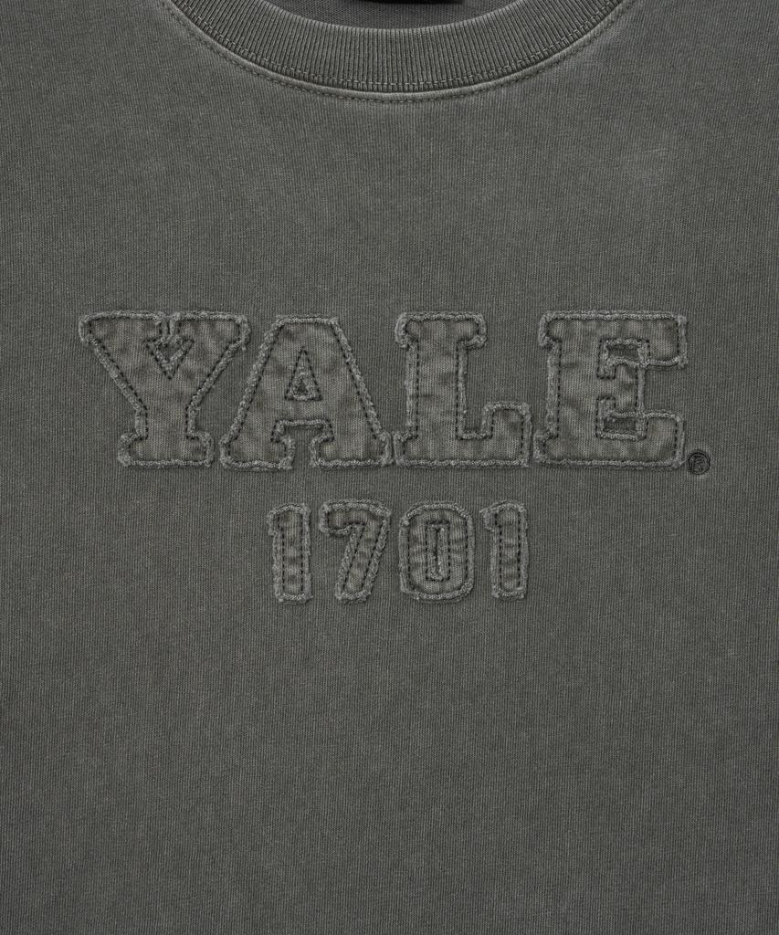 YALE Women'S Pigment Applique T-Shirt_Charcoal