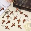 10/20/30/40pcs Home Decoration Handmade Accessory Scrapbooks Craft DIY Natural Wooden Christian Cross Pattern Ornamentation