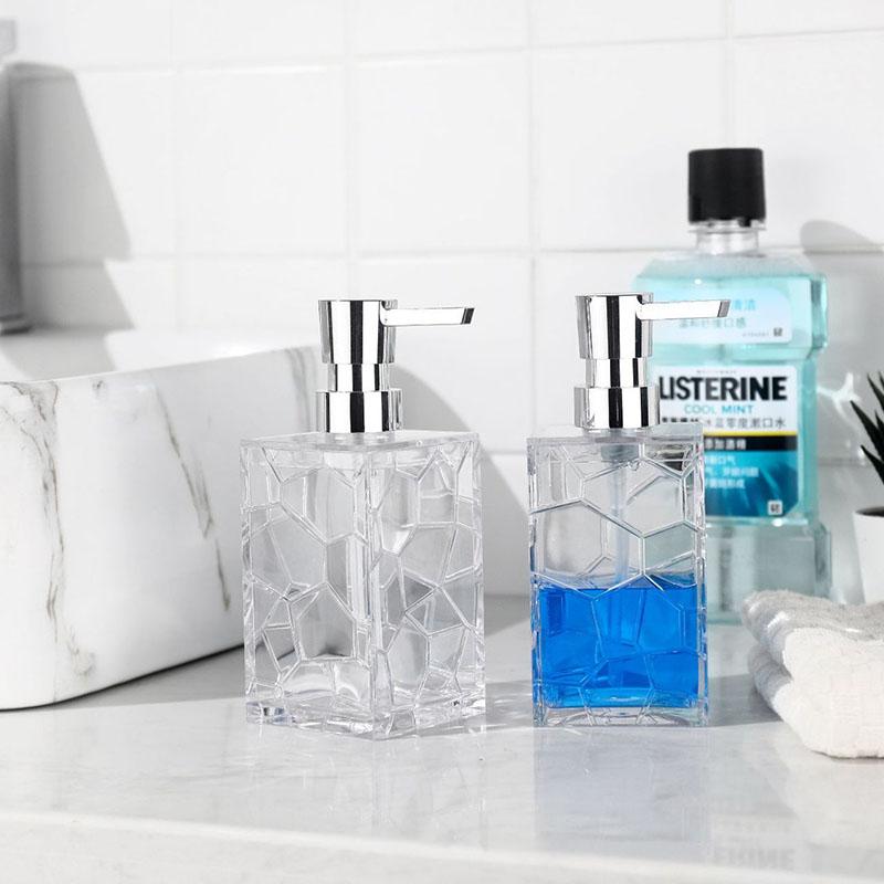 Hand Sanitizer Bottle Shampoo Bottle Shower Gel Bottle Bathroom Accessories Soap Dispenser 320ML Transparent Glass Lotion Bottle