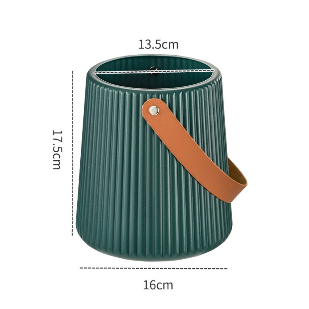 Ваза для цветов с кожаной ручкой, модная, анти-осенняя, пластиковая, цветочная композиция, скандинавский стиль, современный цветочный горшок для гостиной