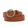 New Women's Fashion Trend Round Buckle Non-hole Student Jeans Casual Belt Simple Versatile Thin Belt