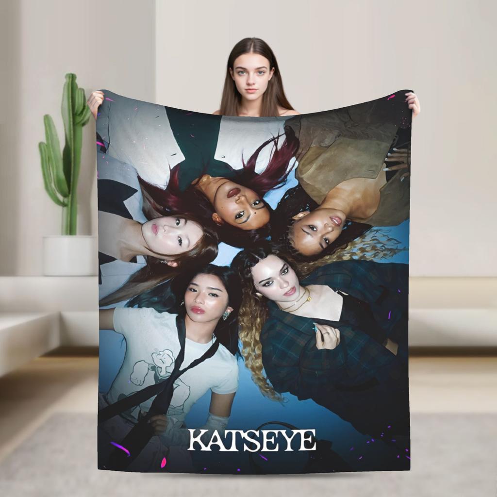 Вязаные пледы Katseye Kpop Флисовые Lara Manon Megan Легкий плед для кровати Дивана Ковра на пол