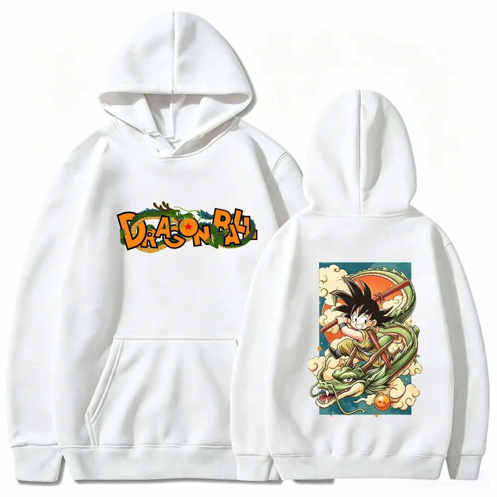 Dragon Ball Hoodie Goku Shenron Dragon Anime Manga Streetwear Aesthetic Black Oversized Casual Sport Sweatshirts