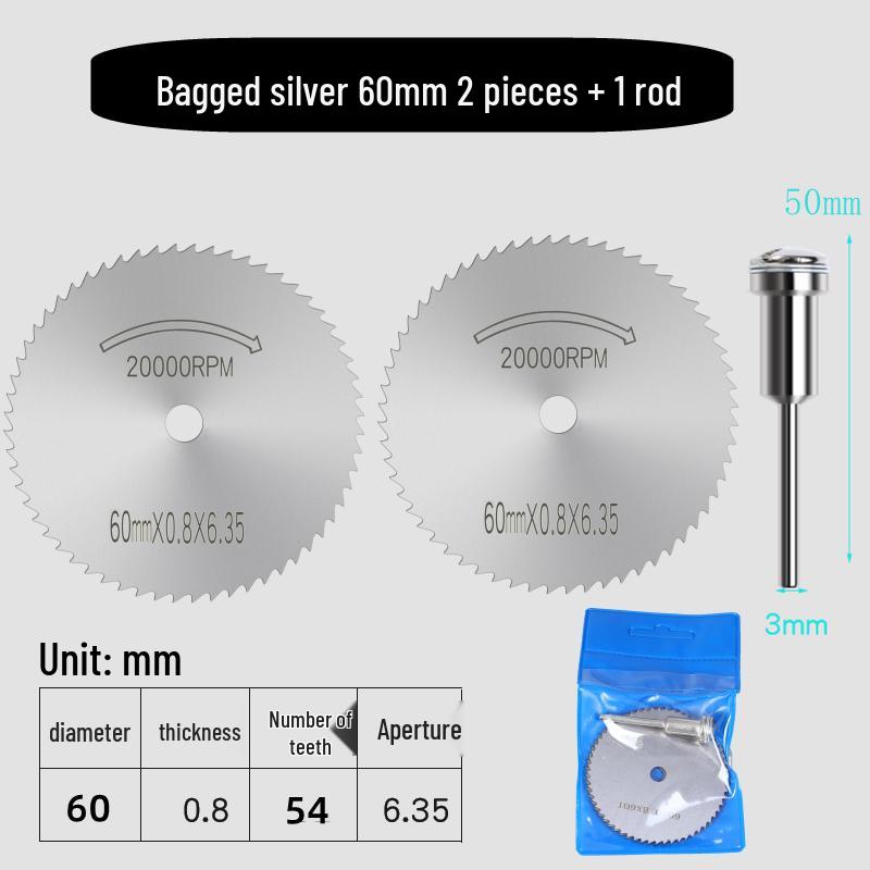 High-Speed Steel Circular Saw Blade Set for Wood, Plastic & Metal - Miniature Size for Hand Drills & Electric Grinders