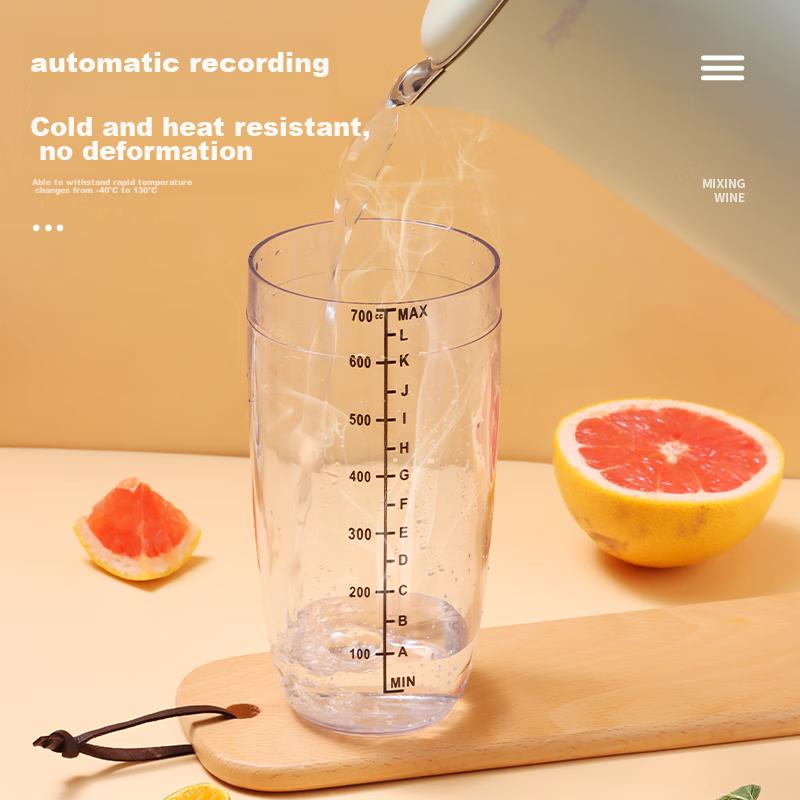 BJ Shuikupao Hand-Shaken Lemon Tea Tool Bar Mixer with Scale, Bubble Tea Shop Shaker Cup, Single Pack 700ML