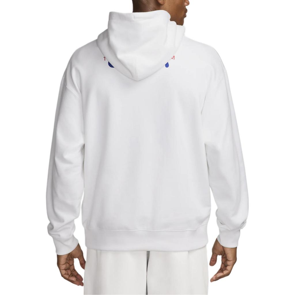 Nike X Solo Collaboration Swoosh USA Olympic Series Logo Print Pullover Hoodie Men Hoodies White Old-Royal FN4416-100