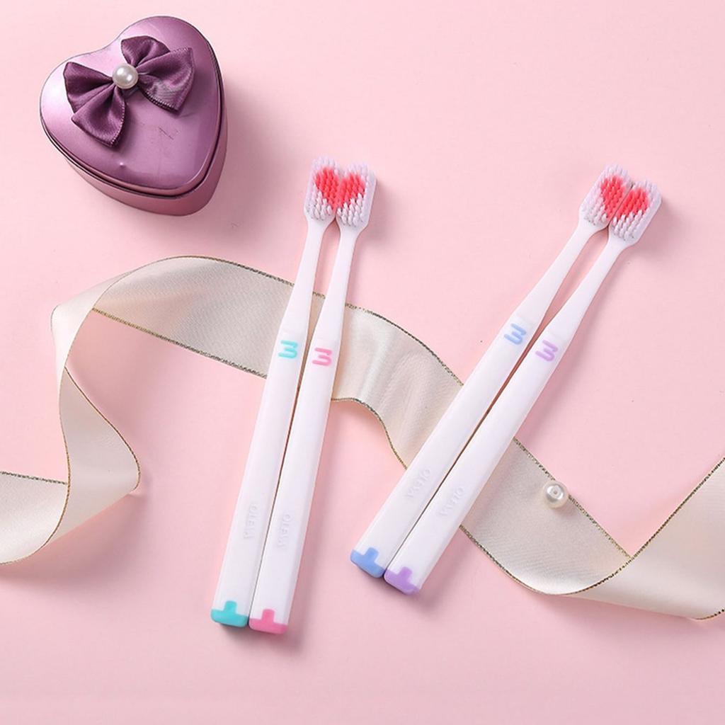 2 шт. - Зубная щетка для чистки тонких волос для влюбленной пары - Цвет случайный