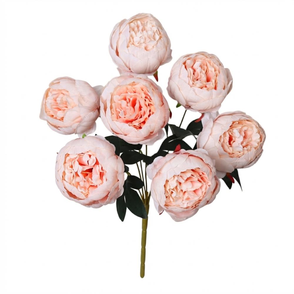44cm Height Simulation Flower 7 Heads Peony Buds Wedding Bouquet Desktop Ornament