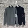 TIME BREATHE Round Neck Camouflage Sweater - Autumn/Winter Trendy Knitwear with Four Stripes