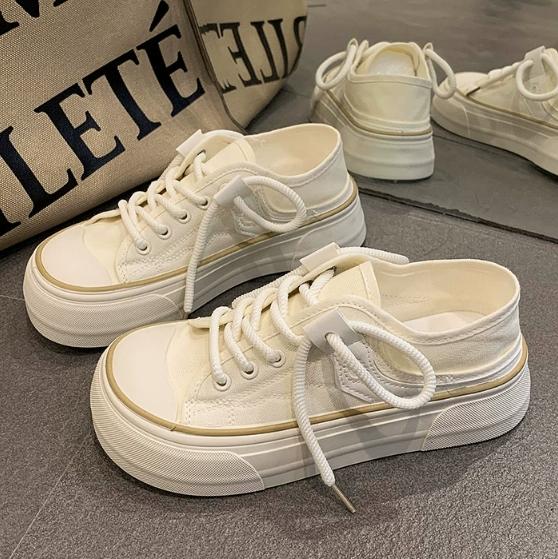 Fashion Simple Versatile Board Shoes Women's Korean Edition Wear Casual Cute Big Head Canva 2024 New Fashion Spring Summer