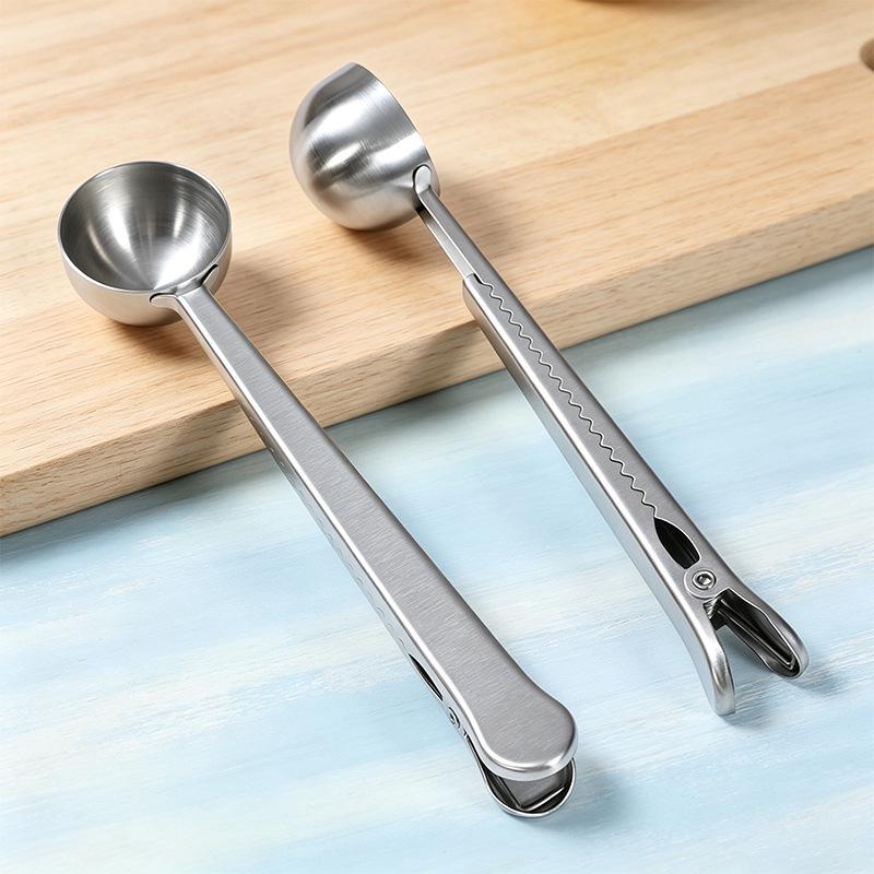 Multi-Functional Stainless Steel Measuring Spoon with Sealing Clip