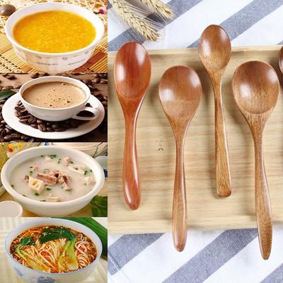 1 шт., высококачественная кухонная домашняя посуда, ложка для супа из натурального дерева, практичные чайные ложки, креативные однотонные