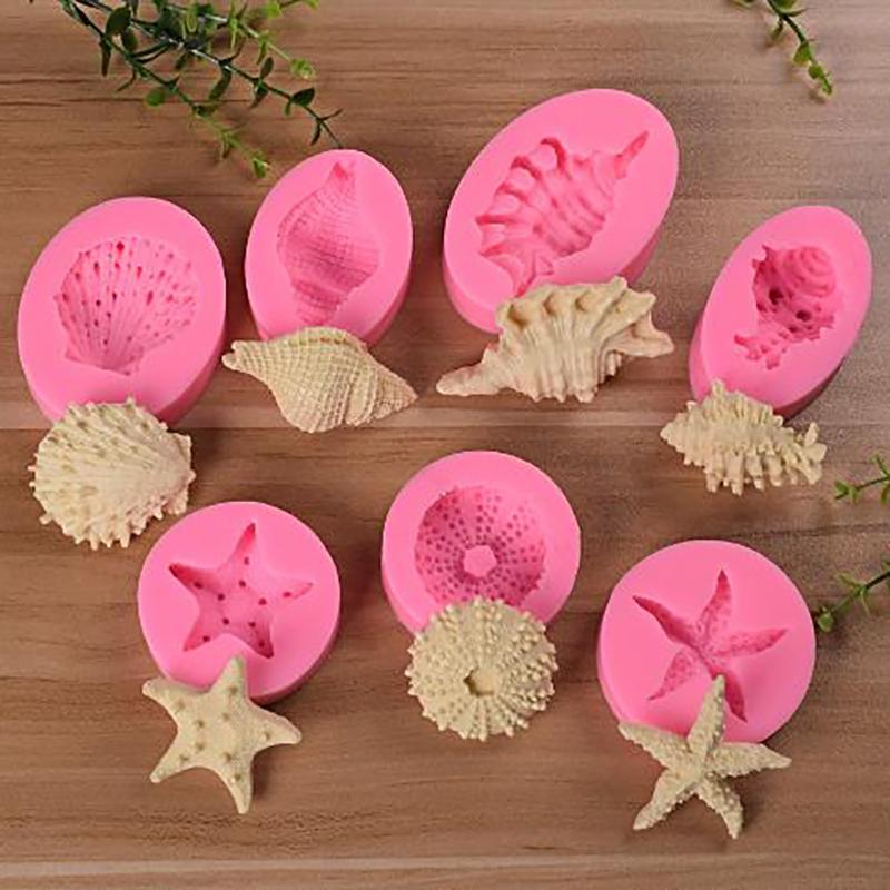 Сделай сам Ракушка Морская раковина Торт Силиконовые формы Инструменты для украшения торта из мастики Формы