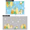 Golden Christmas Garland Window Stickers Christmas Decoration for Home Shopping Mall Showcase Glass Door Decals Snowflake Xmas