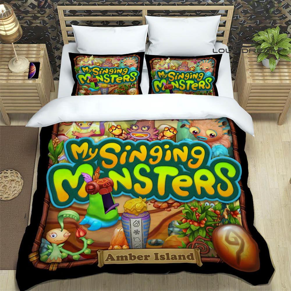 M-My Singing Monsters печатные комплекты постельного белья изысканный набор постельных принадлежностей пододеяльник комплект одеяла комплект постельного белья роскошный подарок на день рождения