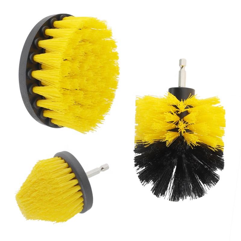 3PCS PP Handheld Scrub Pads Power Scrubber Kit Household Cleaning Electric Drilling Brush with Nylon Brush Eco-Friendly