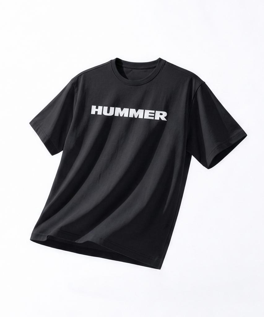 HUMMER Signature Lettering Logo Air Cool Functional Short Sleeve T-Shirt Black