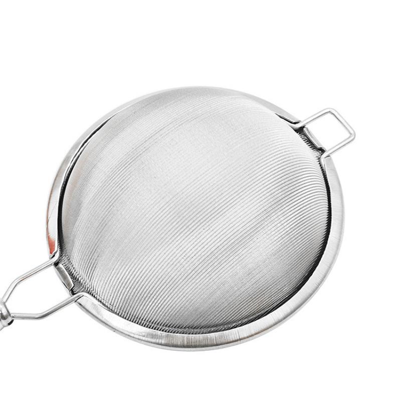 Двойной сетчатый фильтр-ситечко для чая из нержавеющей стали с керамической ручкой для заварки листового чая, подходит для большинства кружек, чайников, чашек