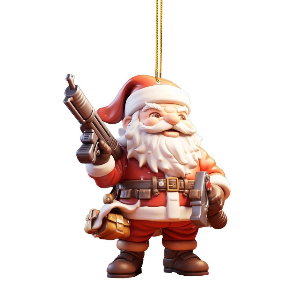 Акриловая плоская 2D Рождественская новая властная подвеска Санта-Клауса, праздничная подвеска, подвеска на зеркало заднего вида автомобиля, подвеска на елку