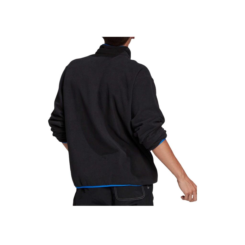 adidas Мужская флисовая толстовка с вышитым логотипом Originals на молнии, черная GN2376