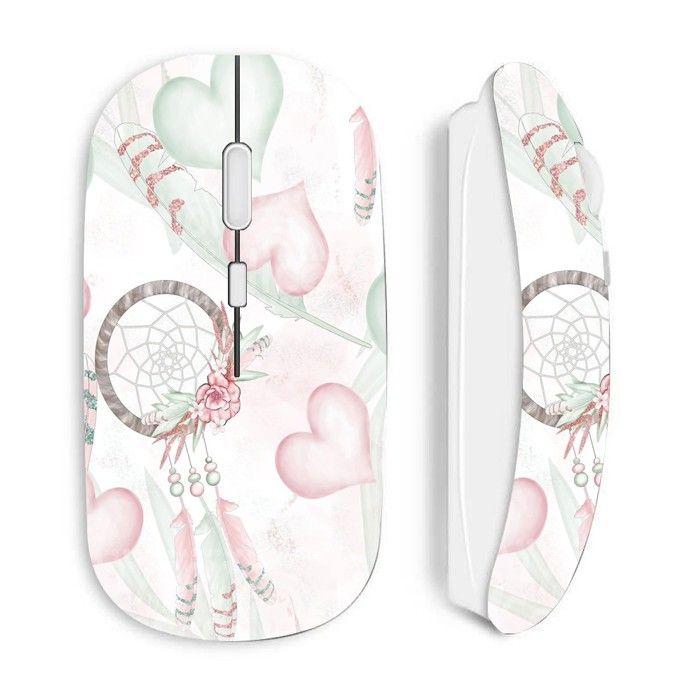 Souris sans fil - MANIACASE - Coeur attrape rêve - Blanc - 2 piles AA - 70 g