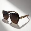 New European and American fashion versatile sunglasses for women's high-end sense, large frame and thin, sunscreen, sunscreen and UV protection