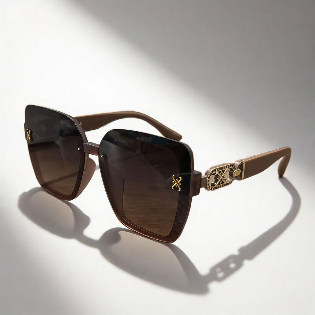 New European and American fashion versatile sunglasses for women's high-end sense, large frame and thin, sunscreen, sunscreen and UV protection