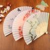 Vintage Silk Folding Fan Chinese Japanese Art Crafts Gift Home Decorations Dance Hand Fan Bamboo Fans Po Props