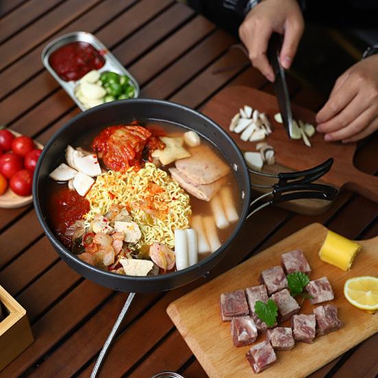 Посуда для кемпинга, кастрюля, набор сковородок, жаропрочный антипригарный легкий набор кастрюль, набор посуды для приготовления пищи на открытом воздухе