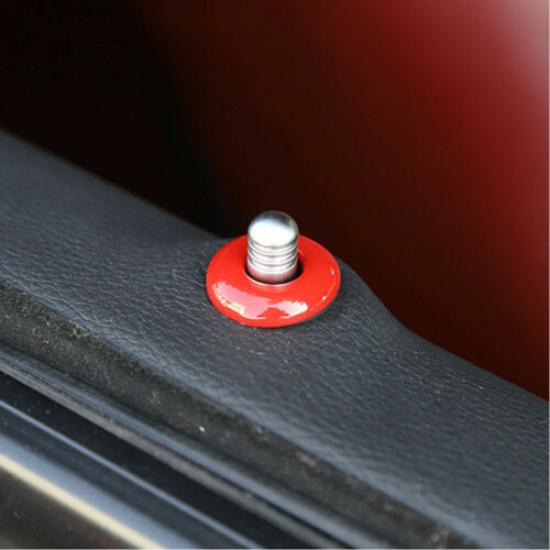 Car Door Lock Pin Ring Cover Trim Decoration For Dodge Challenger 2014- Red