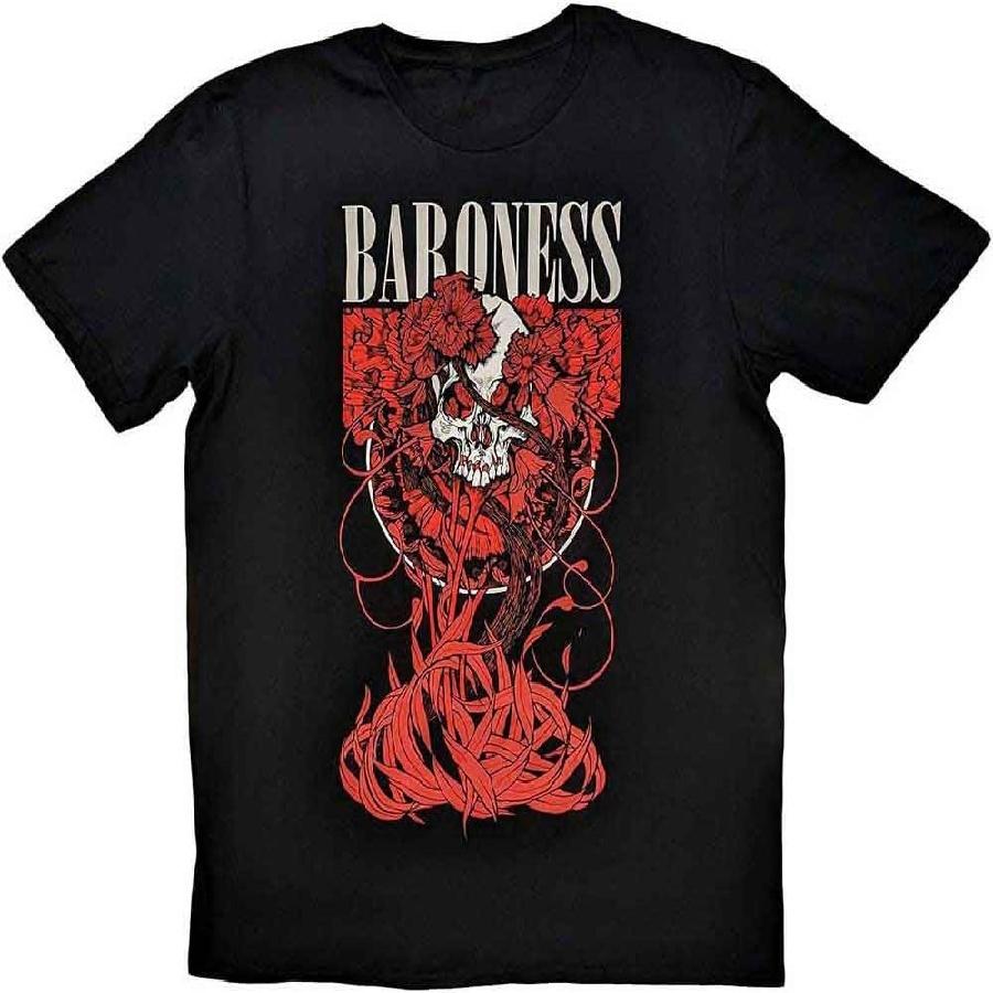 Футболка с логотипом Baroness Fleur Skull Band, размер XXL, черная