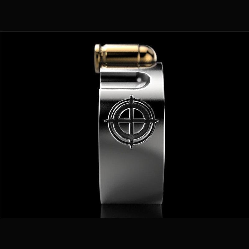 Креативная золотая пуля, зажигалка, мужское кольцо, ювелирное изделие в стиле панк, мужские ручные украшения