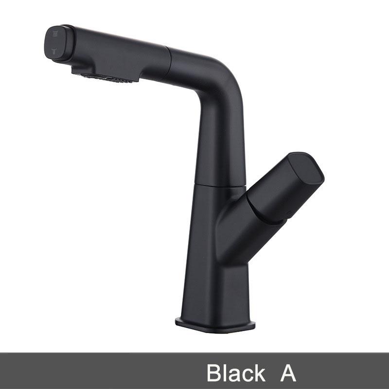 Серый смеситель для кухонной мойки, вращающийся на 360 градусов, выдвижная кнопка, смеситель для раковины с одной ручкой, смеситель для горячей и холодной воды