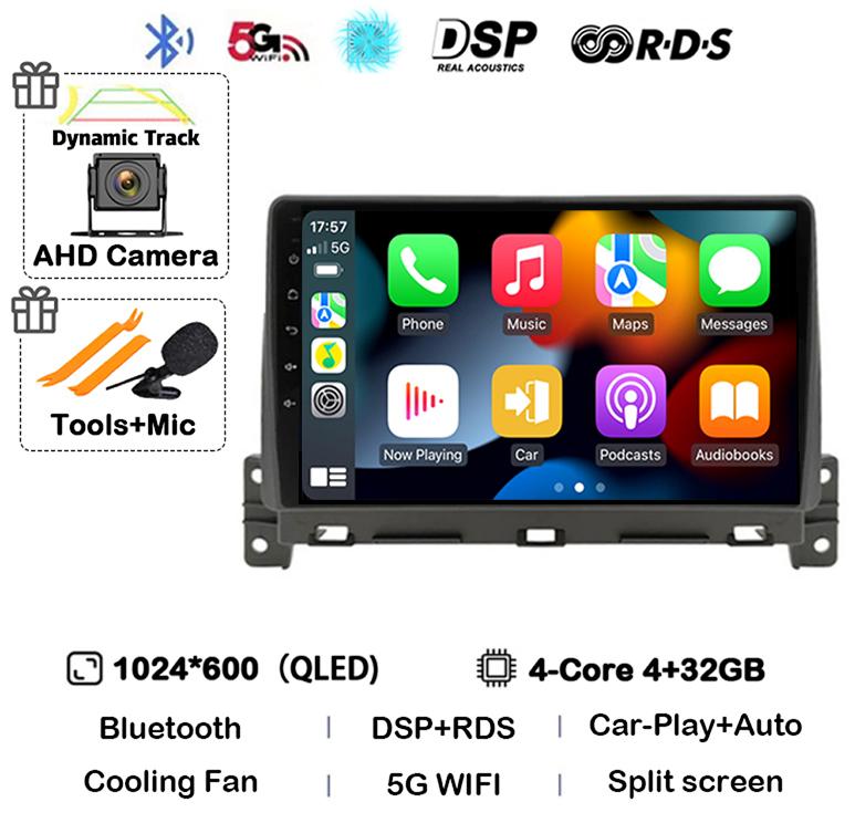 Автомагнитола Android 14 Carplay Auto для Great Wall Wingle 7 2018 2019 2020 Стерео Видео GPS Навигация WIFI Мультимедийный плеер DSP