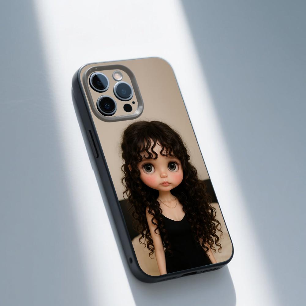 Милый Чехол для Телефона с Куклой B-Blythes Для iPhone 16,15,14,13,12,11,Pro,Max,Plus,X,XS,XR,SE,8,7,Mini, Мягкий Силиконовый Черный Чехол