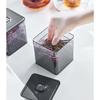 Yamazaki Tower Square Storage Container with Spoon and Valve, Black, Approx. W9.2 x D9.2 x H10.2cm, for Seasonings and Tea Leaves, Anti-oxidation, 546