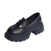 British Small Leather Shoes 2025 Summer New Height: 6.5 Cm Loafers, Black Leather Women's Shoes, Platform Leather Shoes