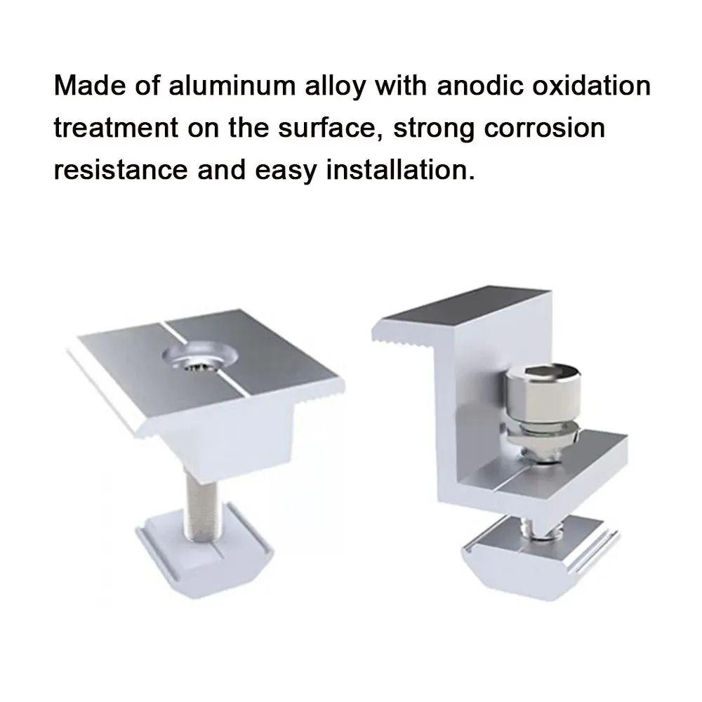 4Pcs Aluminum Zinc Zinc Alloy Solar Panel Mounting Clamp Solar System Install Accessories Solar Panel Fixing