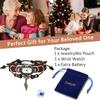 "Vintage Women's Analog Bracelet Watch Leather Strap Multi-Wrap Leaf Design Square Casual Accessory"