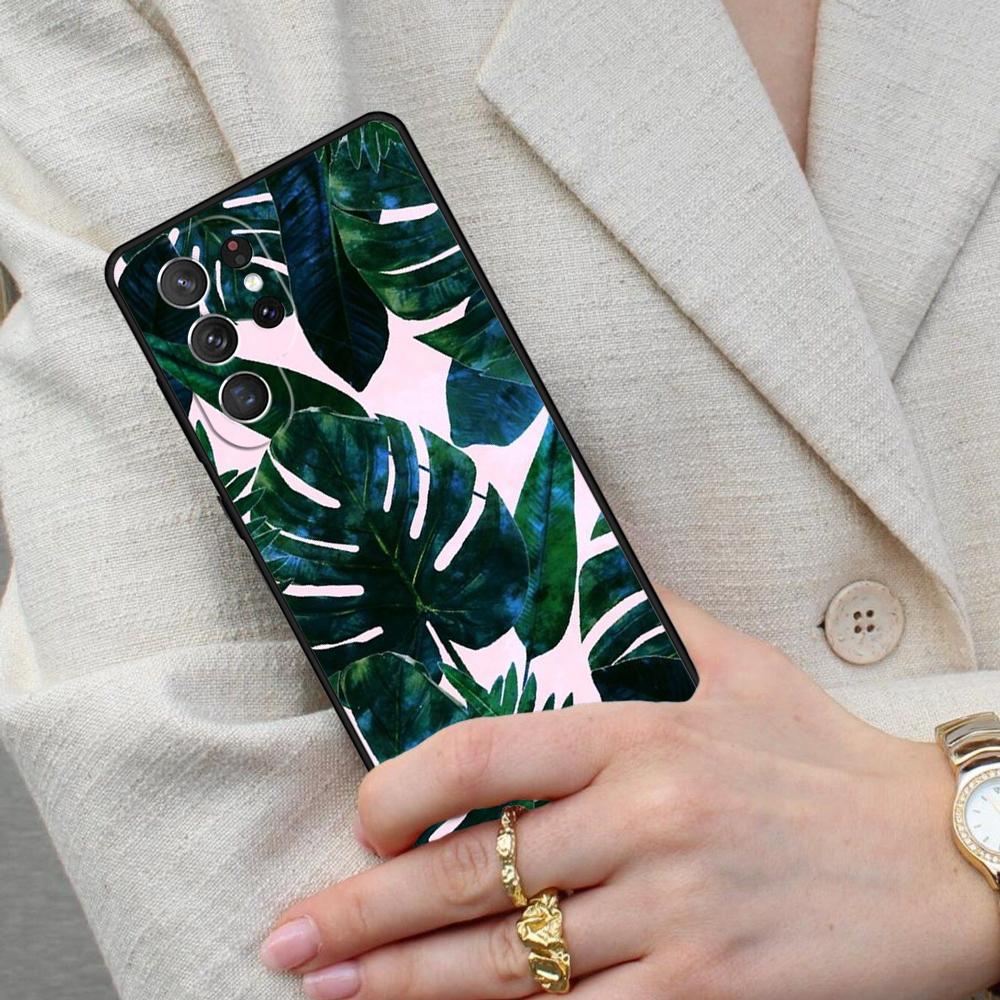 Monstera Flower Tropical Green Leaves Cell Phone Case for Samsung Galaxy S26 Ultra S25 S24 S23 S22 S21 S20 Note10 Cover