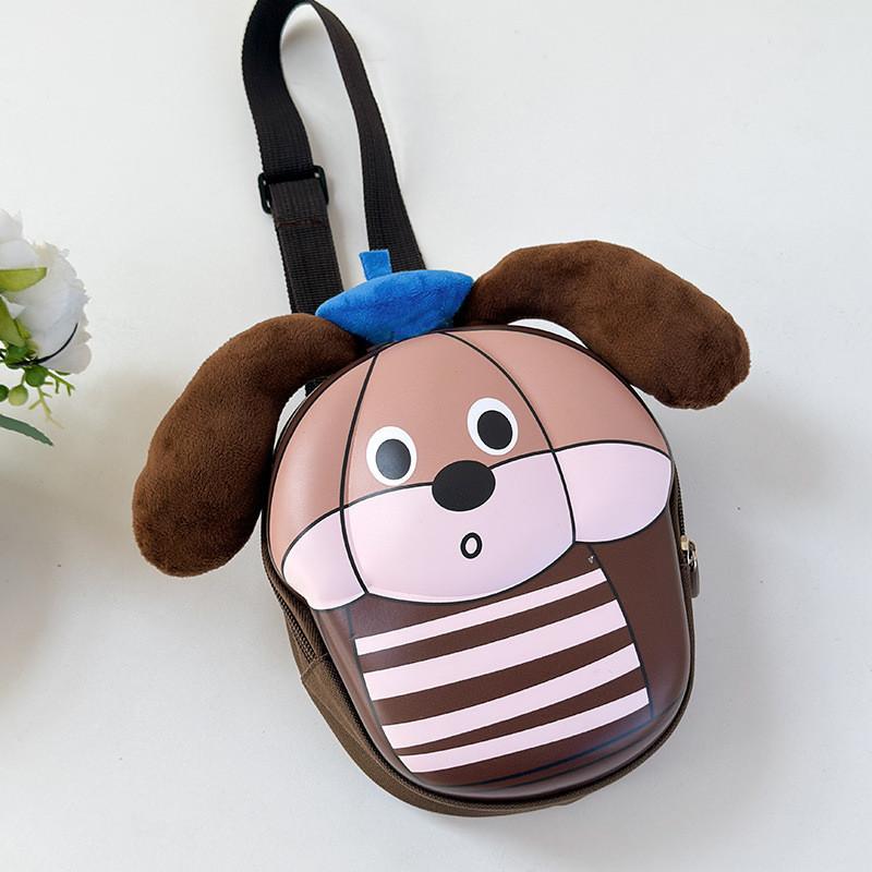 Мультяжная однолямочная детская сумка через плечо с милым принтом собаки и плюшевым ушком