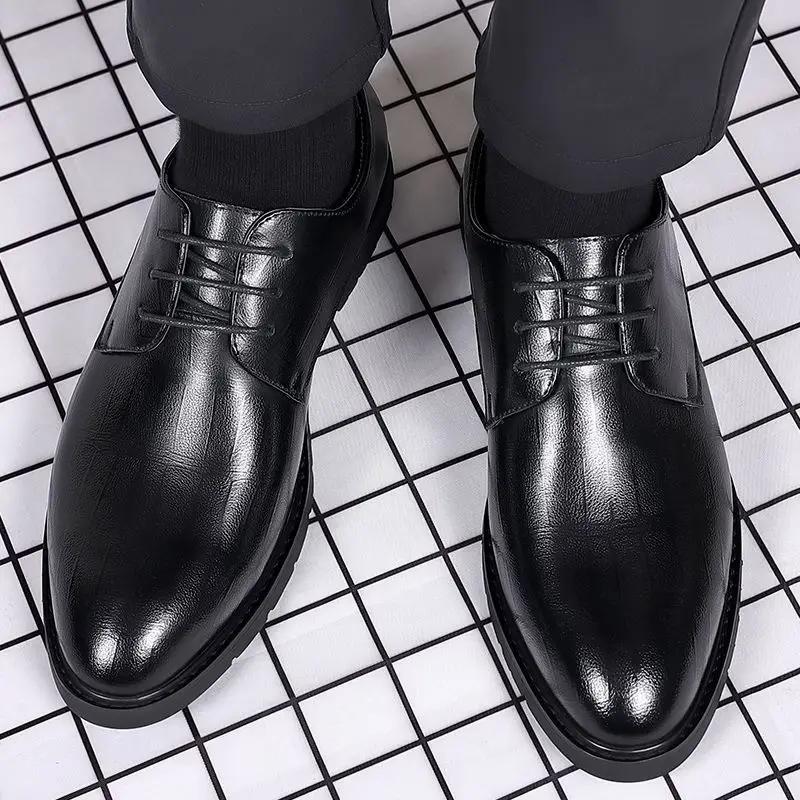 Fashion Official Natural Gumrukfree Genuine Leather Business Social Shoe Male Party Footwear Luxury Designer 39 New Men's Formal Shoes