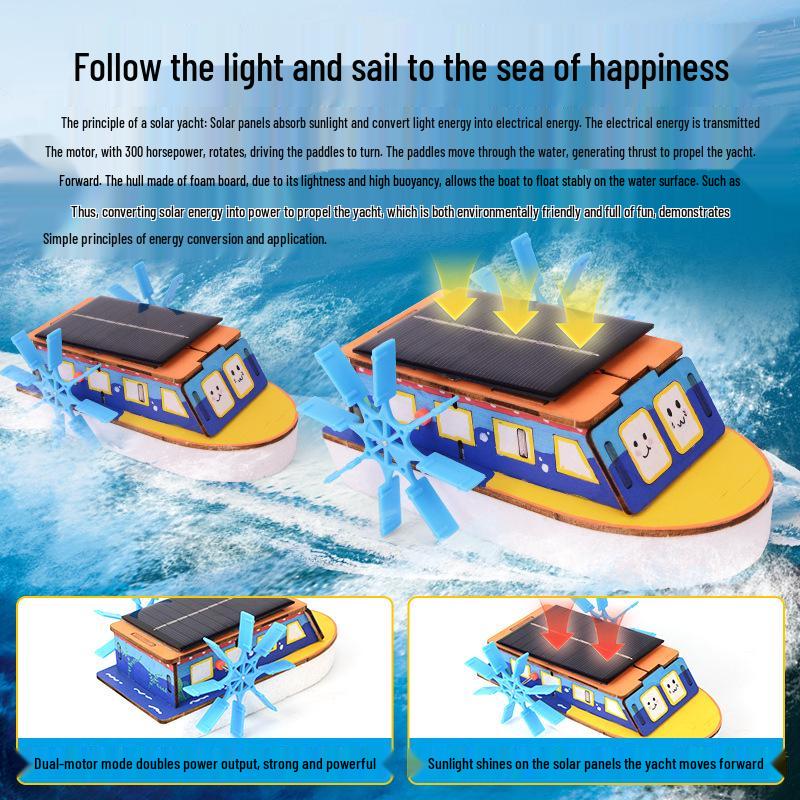DIY Solar Yacht Model Kit: Handmade Boat Model for Kids - Assembly & Launch