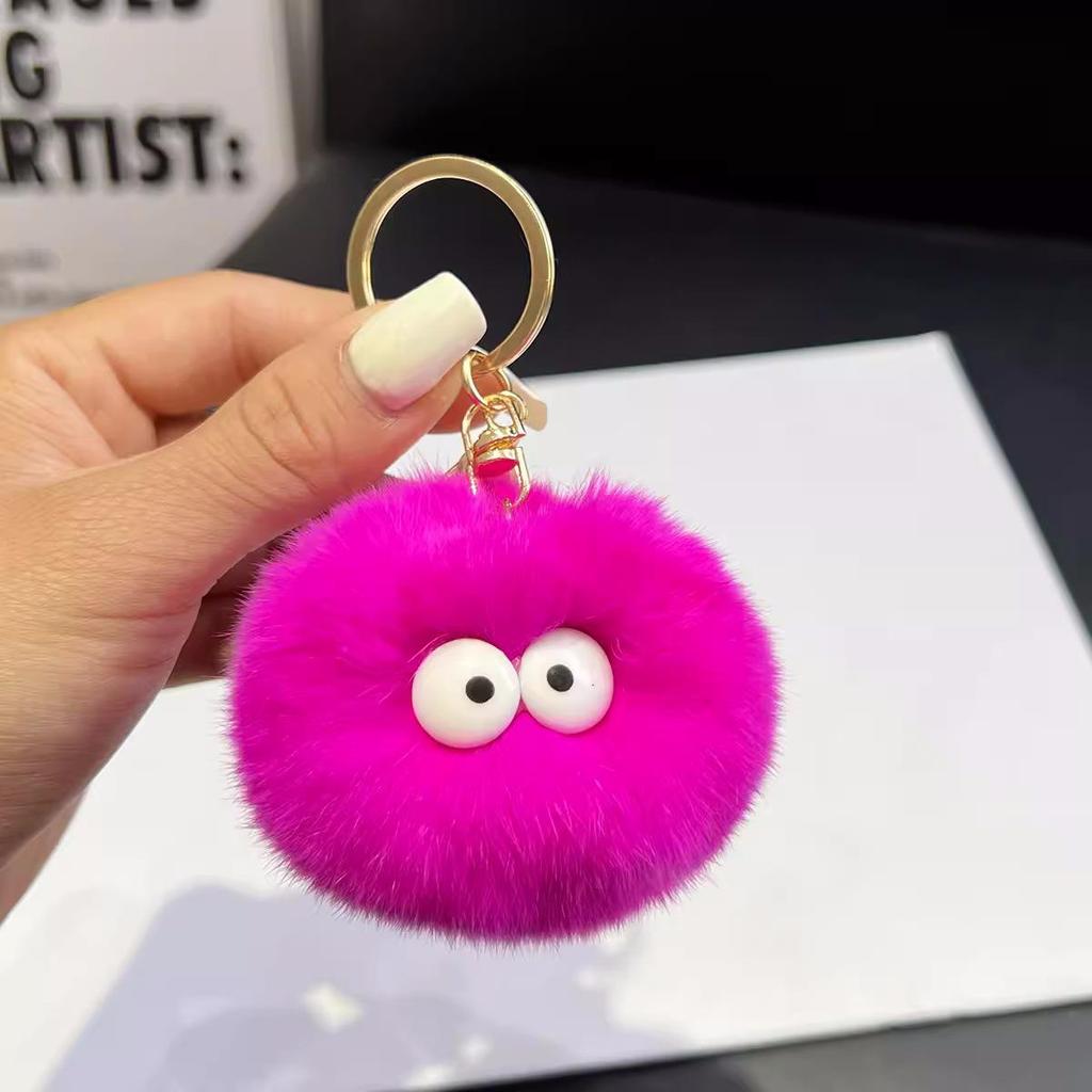 Cute Plush Coal Ball Charm: Keychain & Backpack Accessory