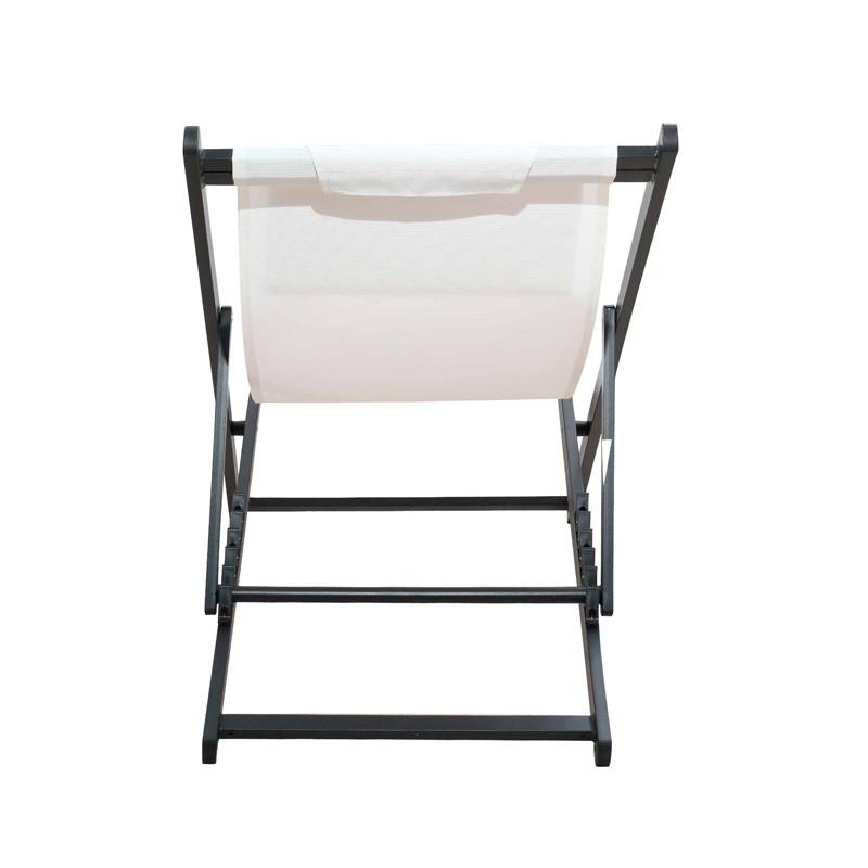 Chili2 Складной алюминиевый шезлонг с откидной спинкой Белый + темно-серый